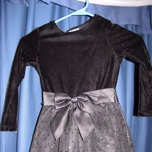 Girls george size 4 black dress long sleeve